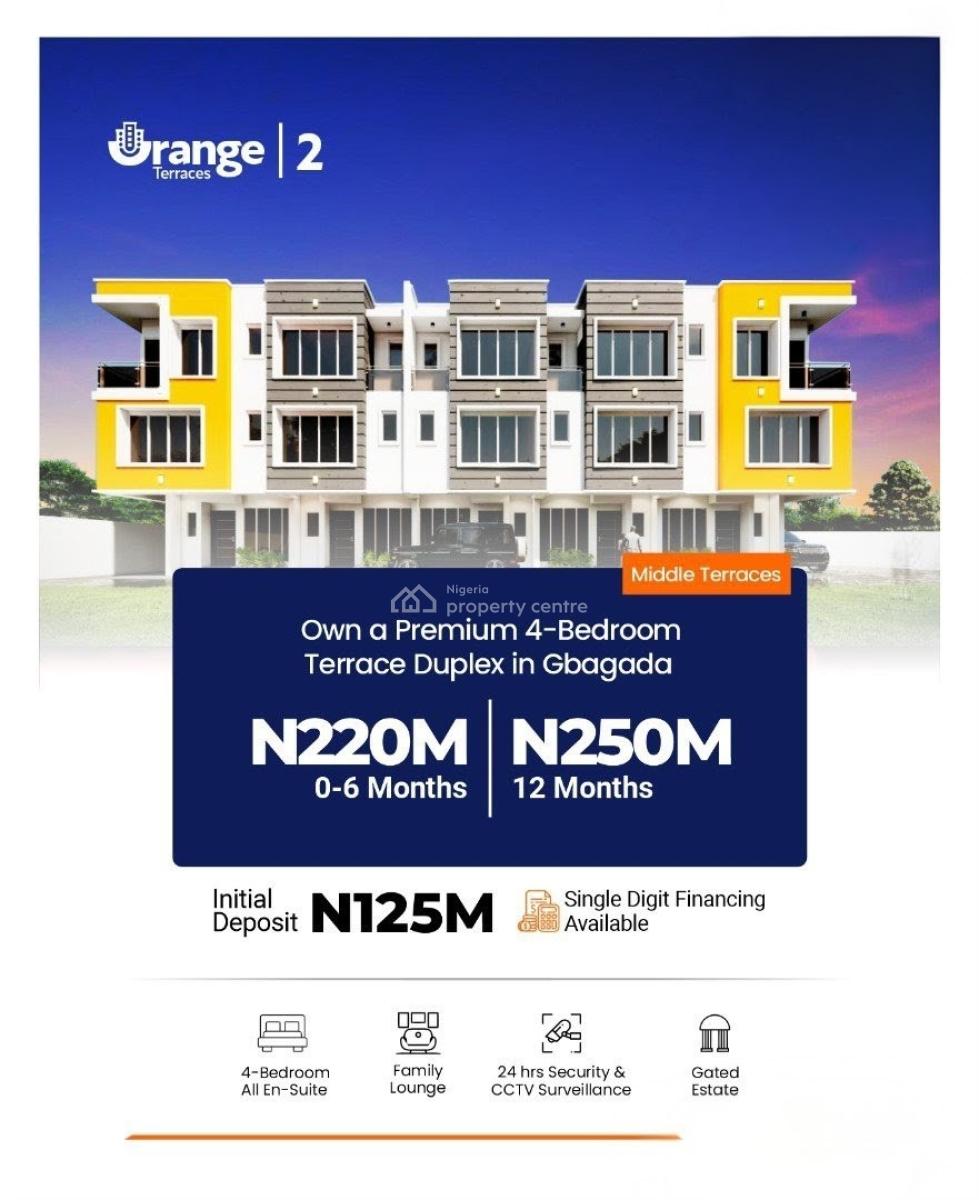 Luxury 4-bedroom Terrace Duplex with Excellent Facilities, Orange Terraces 2, Gbagada, Lagos, Terraced Duplex for Sale