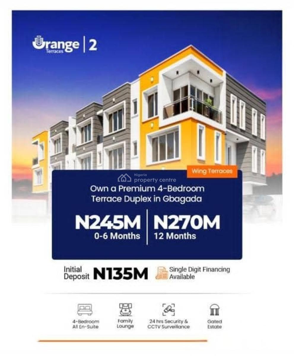 Luxury 4-bedroom Terrace Duplex with Excellent Facilities, Orange Terraces 2, Gbagada, Lagos, Terraced Duplex for Sale