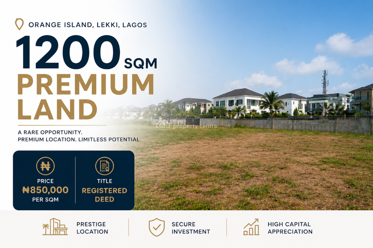 1200sqm Prime Bareland, Orange Island, Lekki, Lagos, Mixed-use Land for Sale