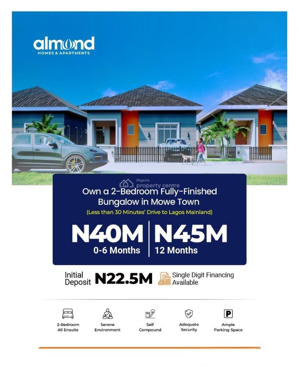 Luxury 3 Bedroom Bungalows with Excellent Facilities, Almond County Homes, Mowe Town, Ogun, Detached Bungalow for Sale