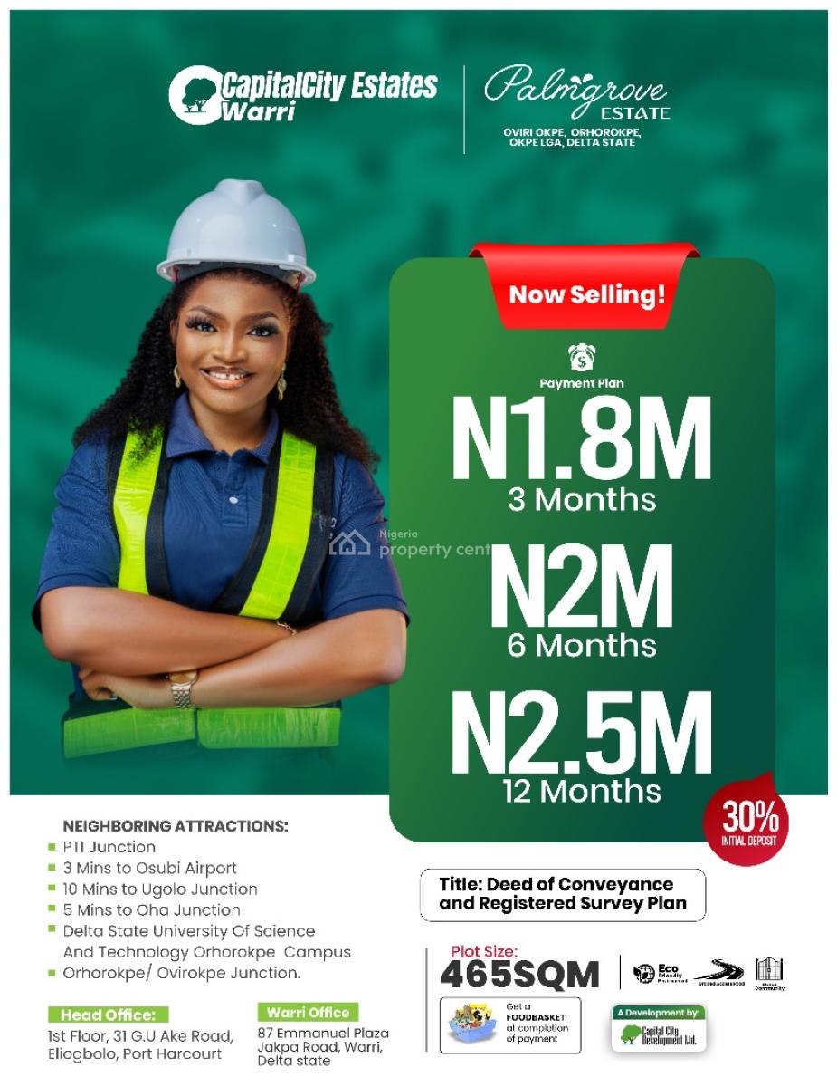 Govt Approved Estate Strategically Located, Capital City Estate. Oviri Okpe Ohorokpe, Okpe Local Okle Local Govern, Okpe, Delta, Land for Sale