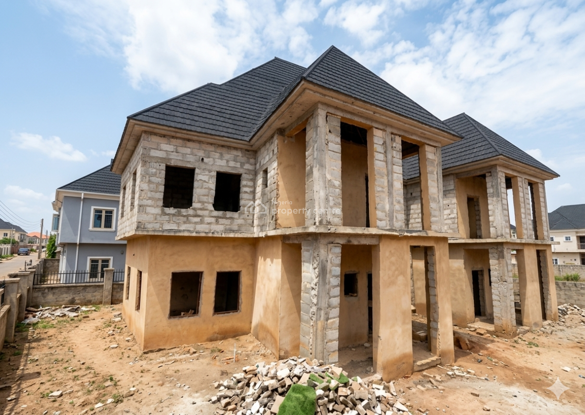 4 Bedrooms Semi Detached Duplex Carcass, Galadimawa, Abuja, Detached Duplex for Sale