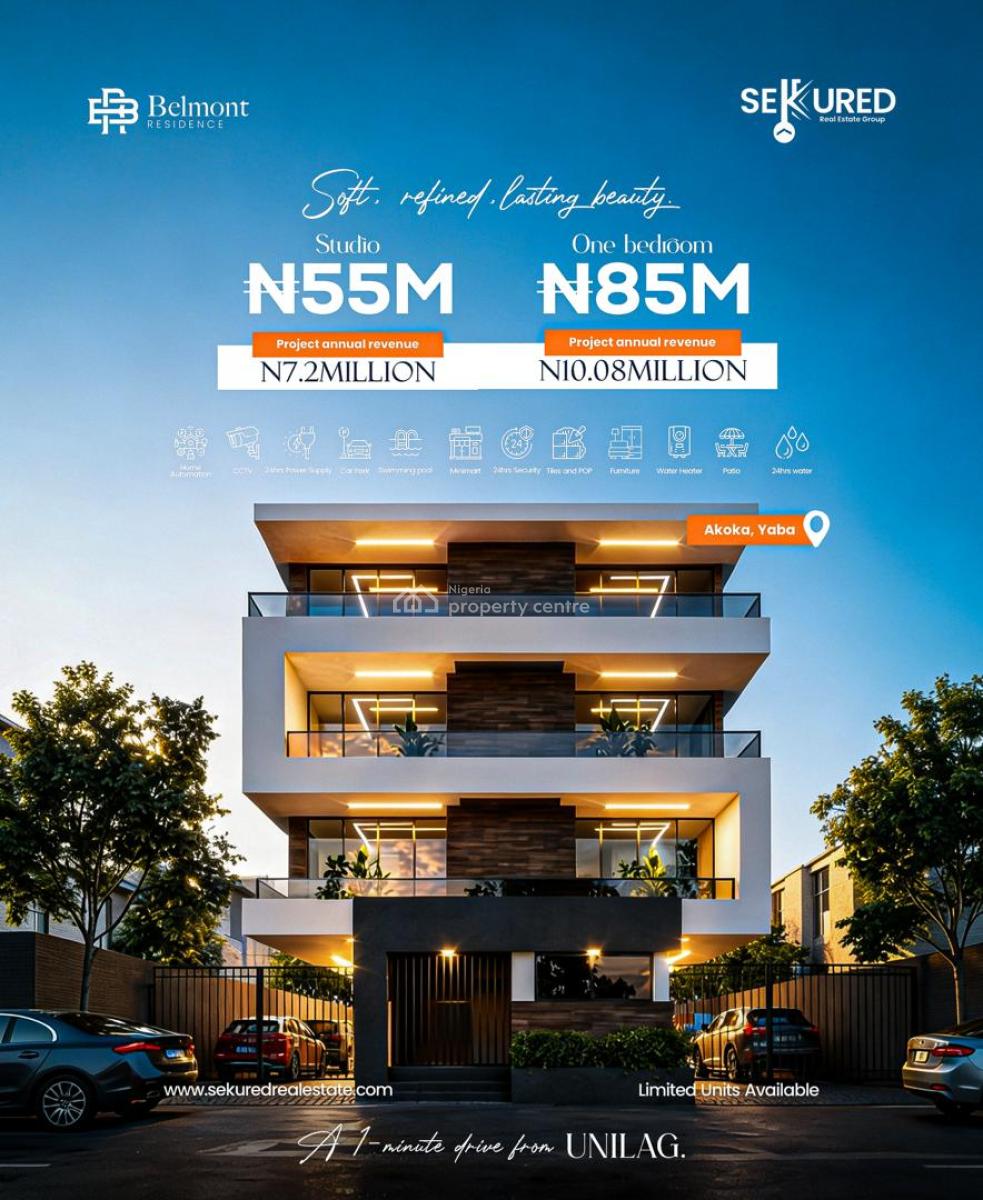 High-yield 1 Bedroom Offplan Investment Apartment, Yaba, Lagos, Flat / Apartment for Sale