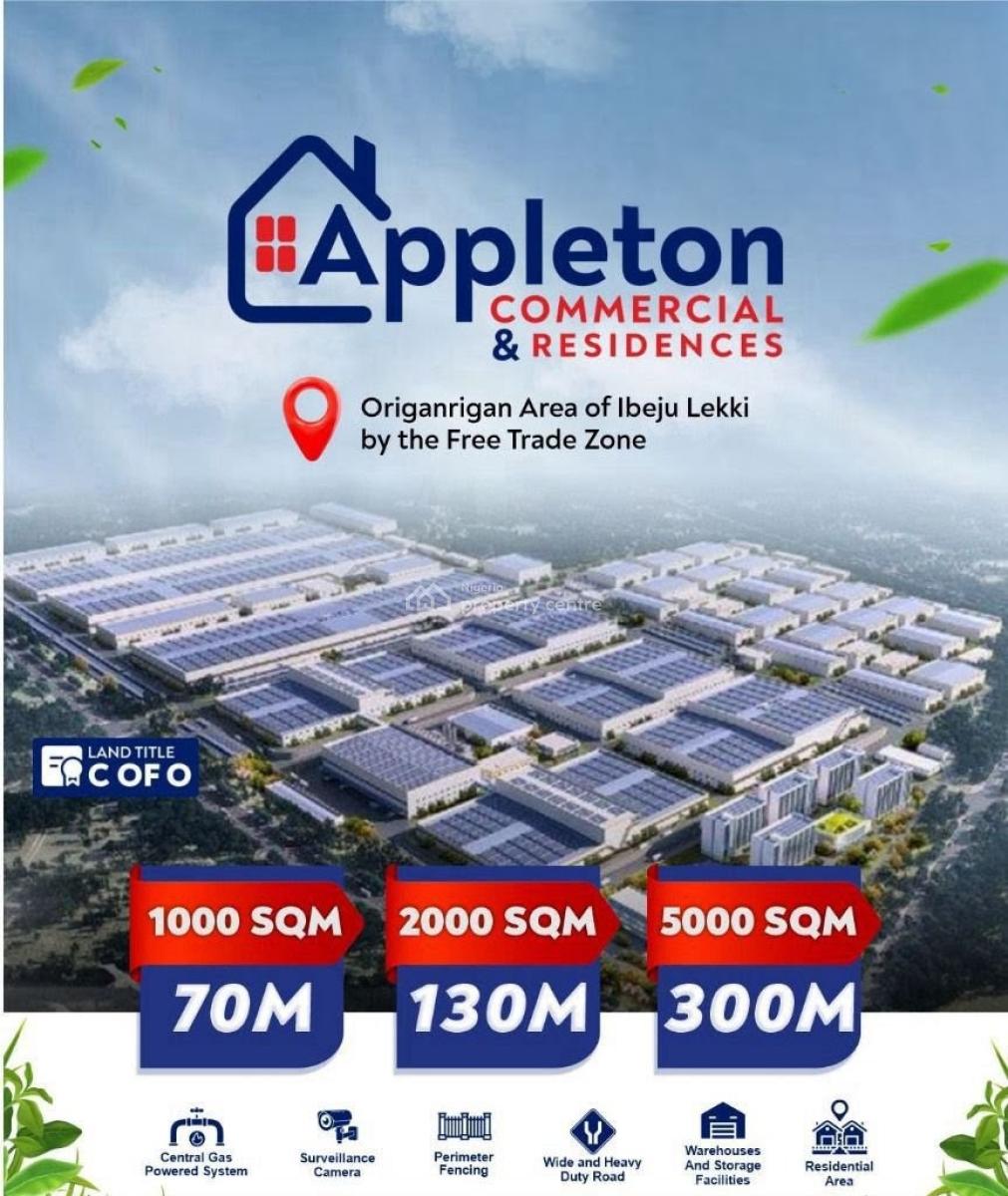 Plots of Land in a Strategic Located Commercial & Residential Estate, Appleton Commercial & Residences, Ibeju Lekki, Lagos, Mixed-use Land for Sale