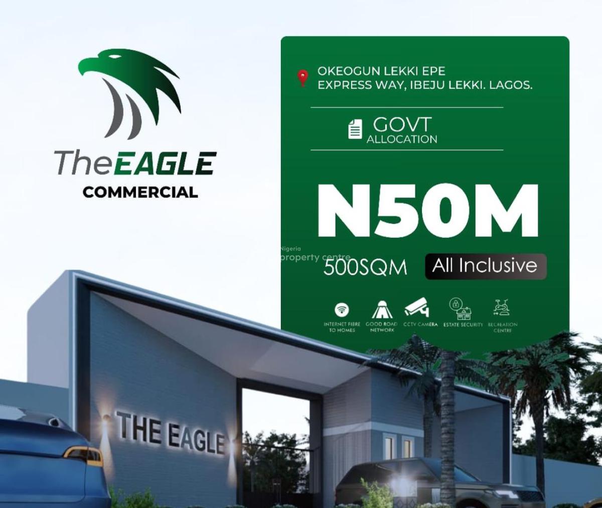 The Eagle Commercial 100% Dry Land, Okeogun, Ibeju Lekki, Lagos, Commercial Land for Sale