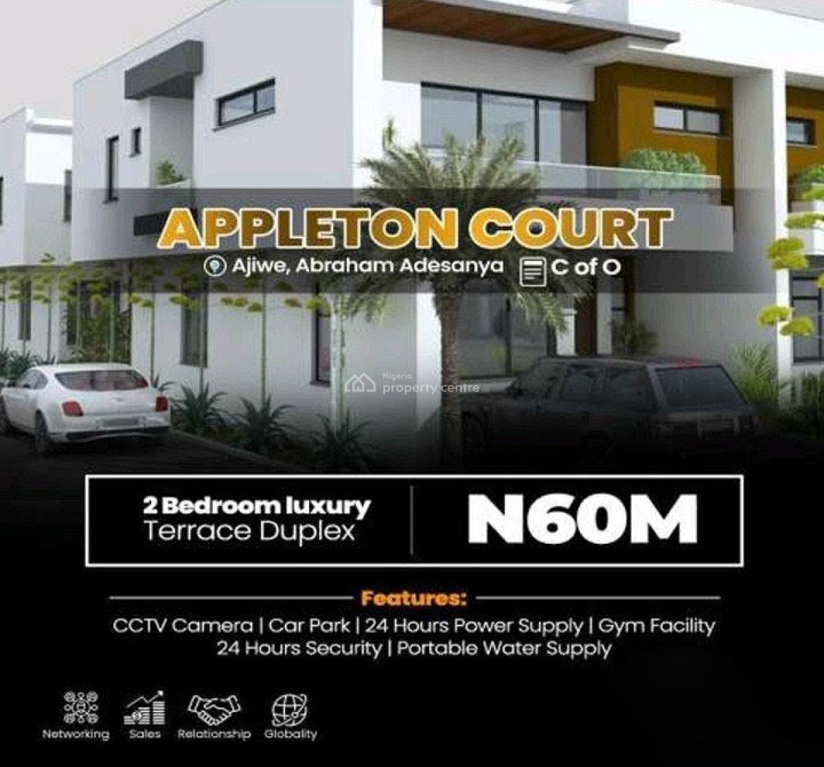 Terrace Duplexes with Excellent Facilities in a Serviced Estate, Appleton Court / Abraham Adesanya, Ajiwe, Ajah, Lagos, Terraced Duplex for Sale