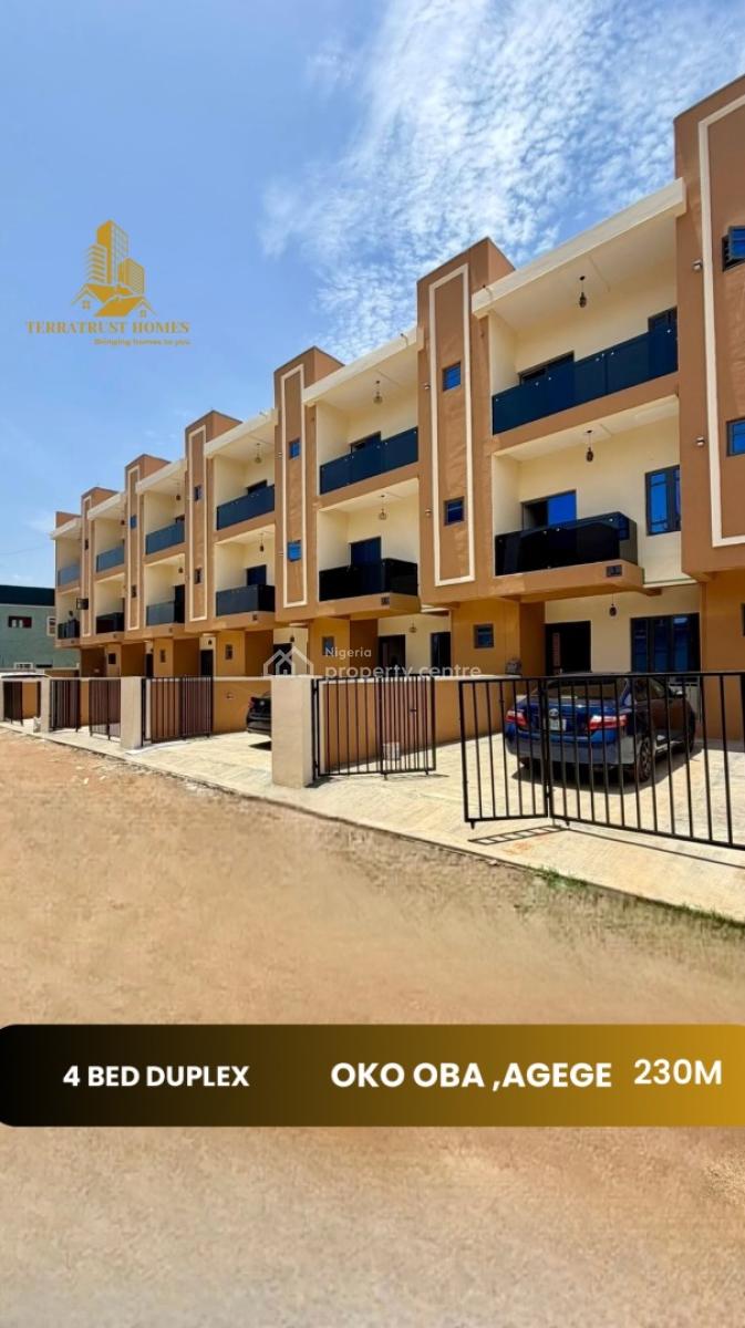 Well Spacious 4 Bedroom Terrace Duplex in a Secured Estate, Oko-oba, Agege, Lagos, Terraced Duplex for Sale