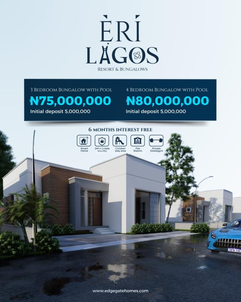 3 Bedroom Bungalows with Swimming Pool Close to Lekki Int. Airport, Elerangbe Ibejulekki, Ibeju Lekki, Lagos, Detached Bungalow for Sale