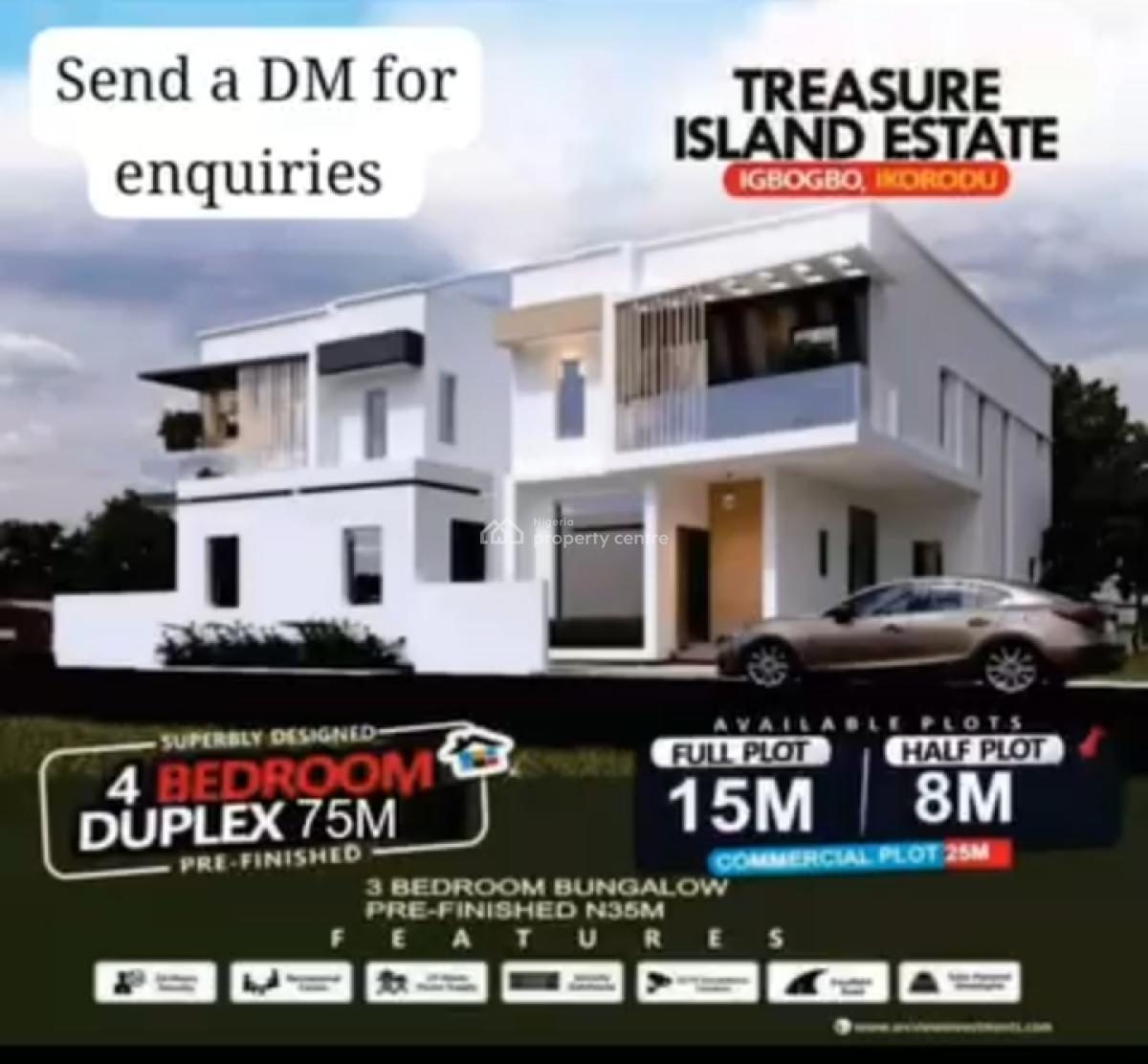 House and Land Suitable for Block of Flats Duplex, Treasure Island Estate, Igbogbo, Ikorodu, Lagos, Residential Land for Sale