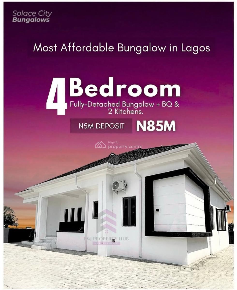 3-4bedroom Solace City Bungalows with Bq 2kitchen and 2.5kv Solar 12mo, Beju-lekki Elerengbe Lagos, Ibeju, Lagos, Detached Bungalow for Sale