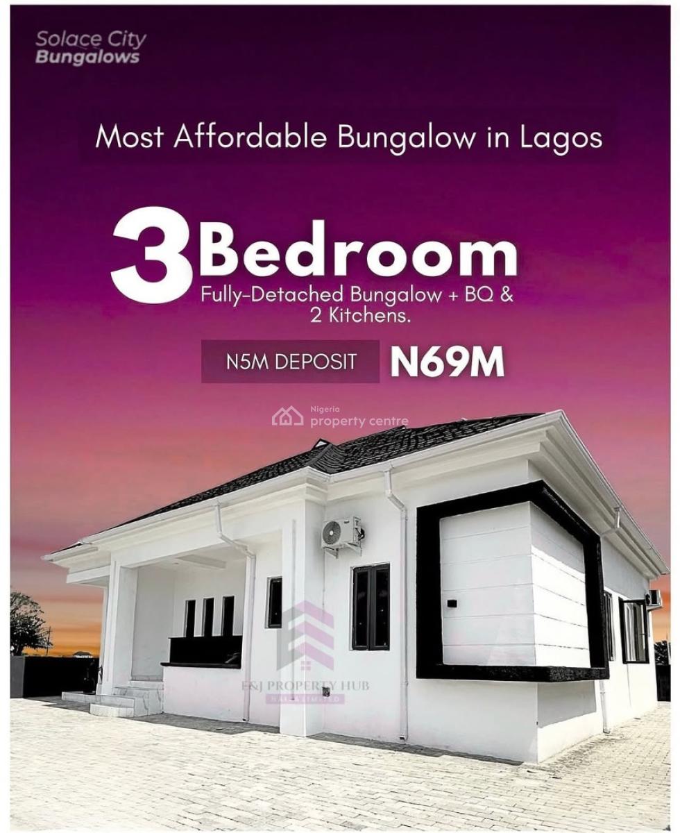 3-4bedroom Solace City Bungalows with Bq 2kitchen and 2.5kv Solar 12mo, Beju-lekki Elerengbe Lagos, Ibeju, Lagos, Detached Bungalow for Sale