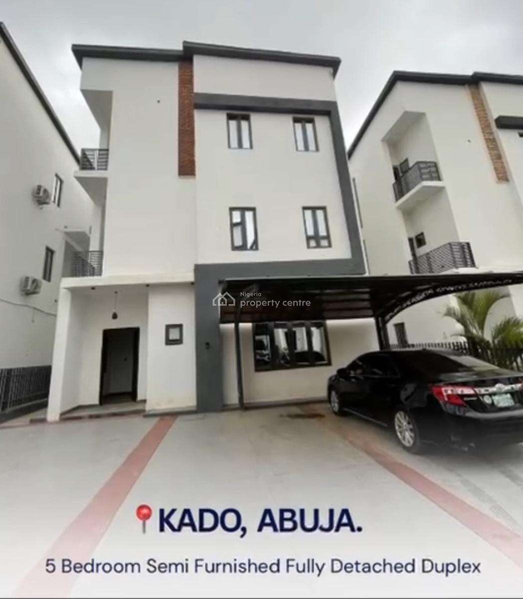 Luxury 5 Bedroom Fully Detached Duplex + 1 Room Bq, Kado, Abuja, Detached Duplex for Sale