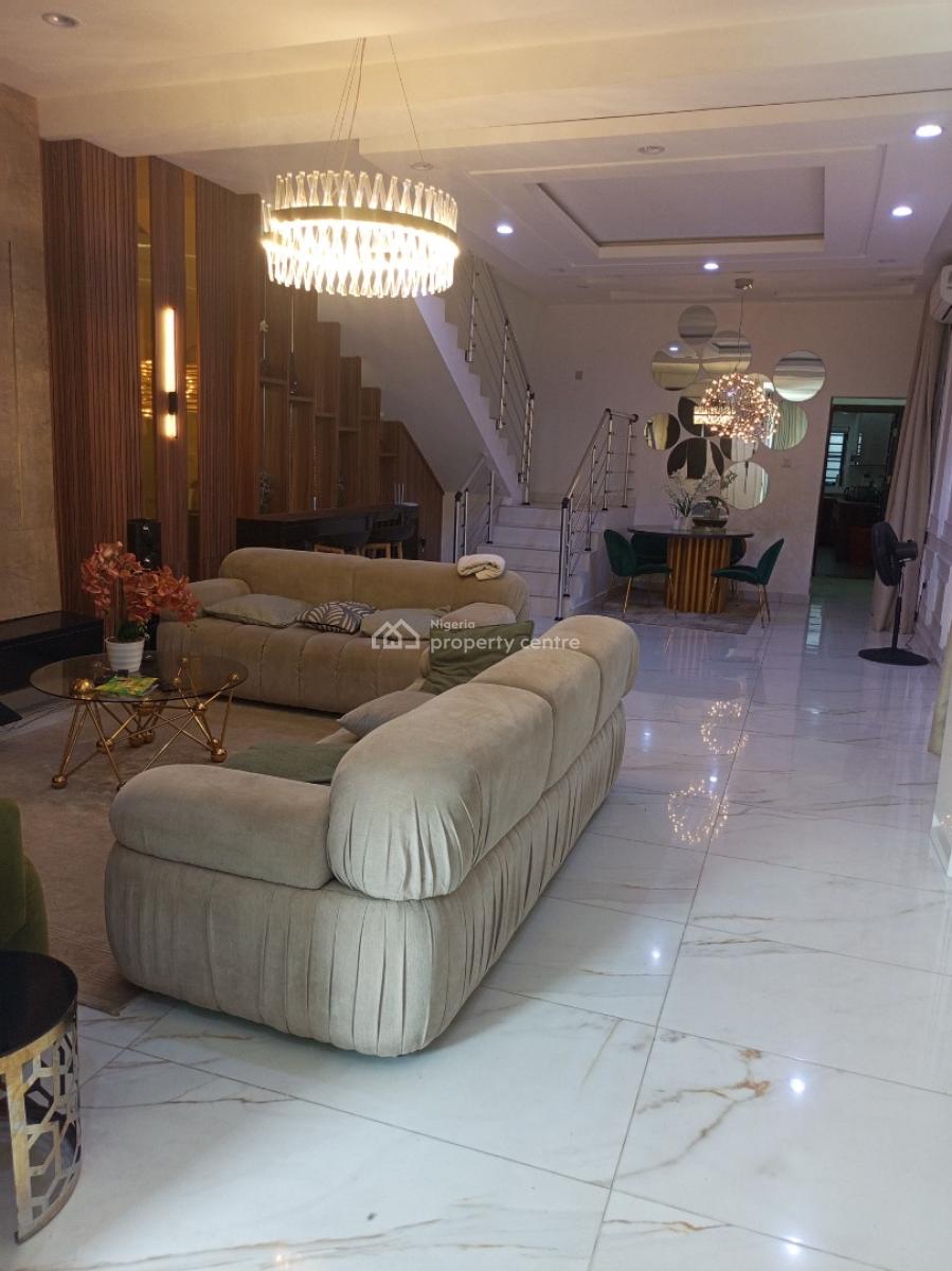 Executive Furnished 5bedroom with Bq Inverter Generators, Secured Estate, Agungi, Lekki, Lagos, Detached Duplex for Rent