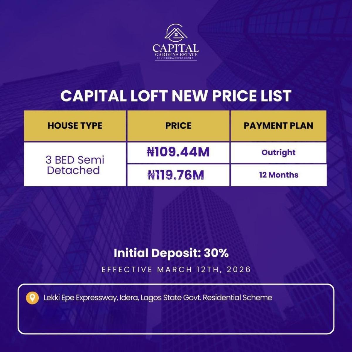 Luxury 3 Bedrooms Semi-detached Duplex with Modern Facilities, Capital Loft, Lekki - Epe Expressway, Idera Residential Scheme, Lekki, Lagos, Semi-detached Duplex for Sale