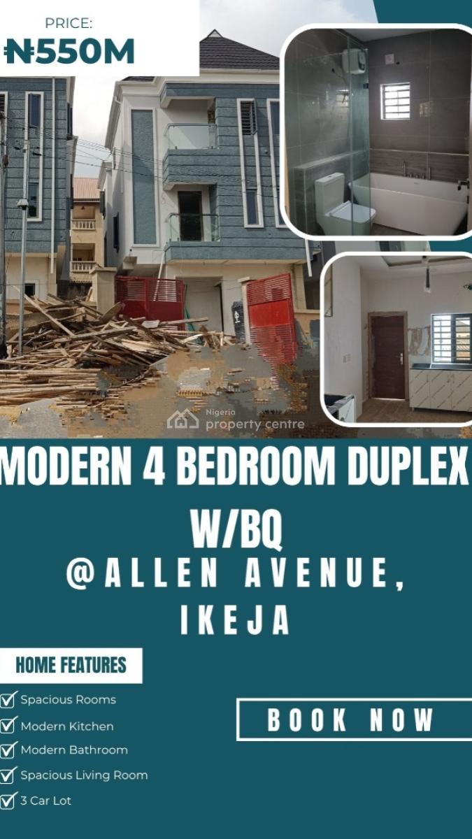 Luxury 4 Bedroom Duplex, Allen, Ikeja, Lagos, Detached Duplex for Sale