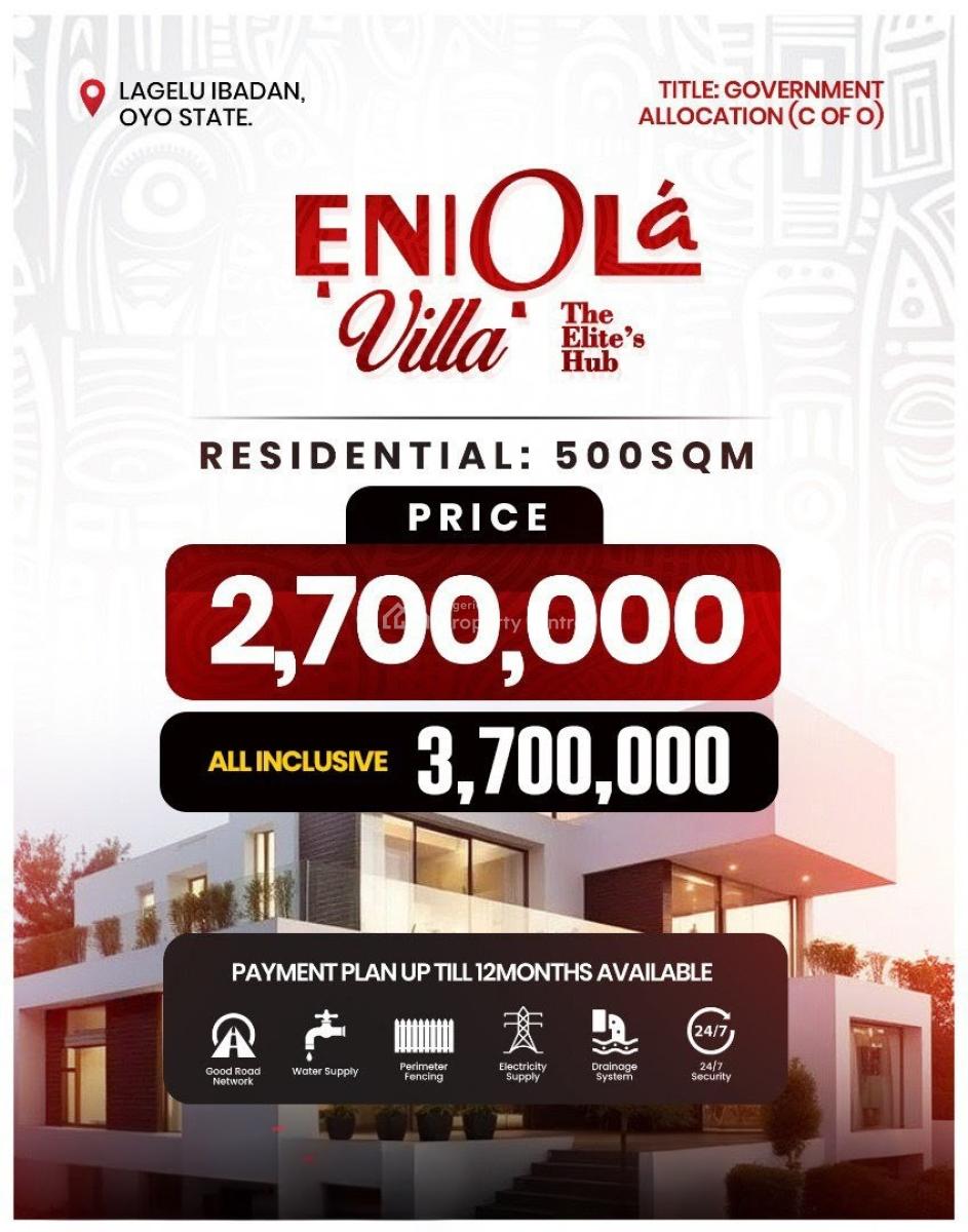 Affordable Plots of Land with Excellent Facilities, Eniola Villa Estate, Lagelu, Oyo, Mixed-use Land for Sale