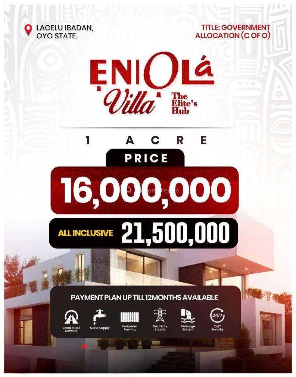 Affordable Plots of Land with Excellent Facilities, Eniola Villa Estate, Lagelu, Oyo, Mixed-use Land for Sale