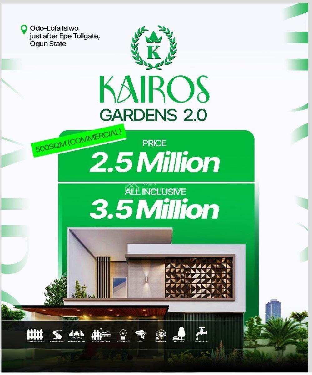 Affordable Commercial Plot of Land in a Serene Location, Kairos Gardens 2.0 / Odo-lofa Isiwo, After Epe Tollgate, Ijebu East, Ogun, Commercial Land for Sale