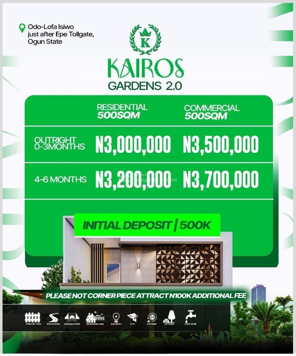 Affordable Commercial Plot of Land in a Serene Location, Kairos Gardens 2.0 / Odo-lofa Isiwo, After Epe Tollgate, Ijebu East, Ogun, Commercial Land for Sale