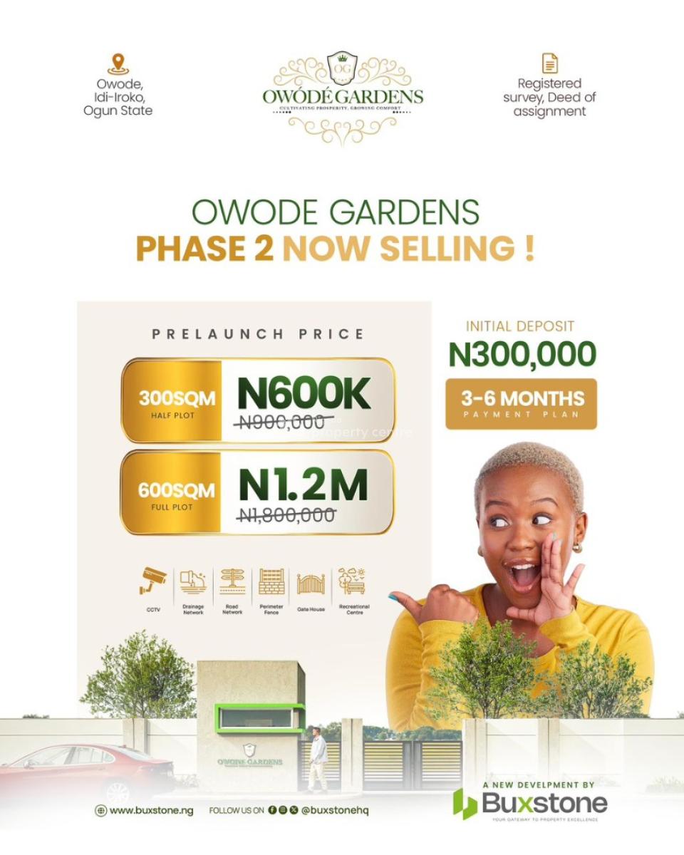 Owode Gardens Phase 2, Owode Gardens, Obafemi Owode, Ogun, Residential Land for Sale