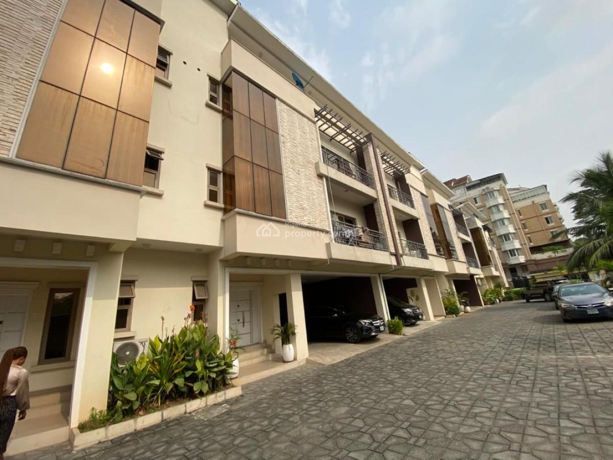 Contemporary Furnished and Serviced 4 Bedroom Terrace with a Bq Pool, Old Ikoyi, Ikoyi, Lagos, Terraced Duplex for Rent