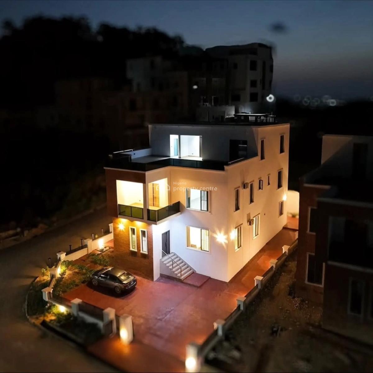 Newly Constructed 4bedrooms Detached Duplex with a Roofto, Guzape District, Abuja, Detached Duplex for Sale