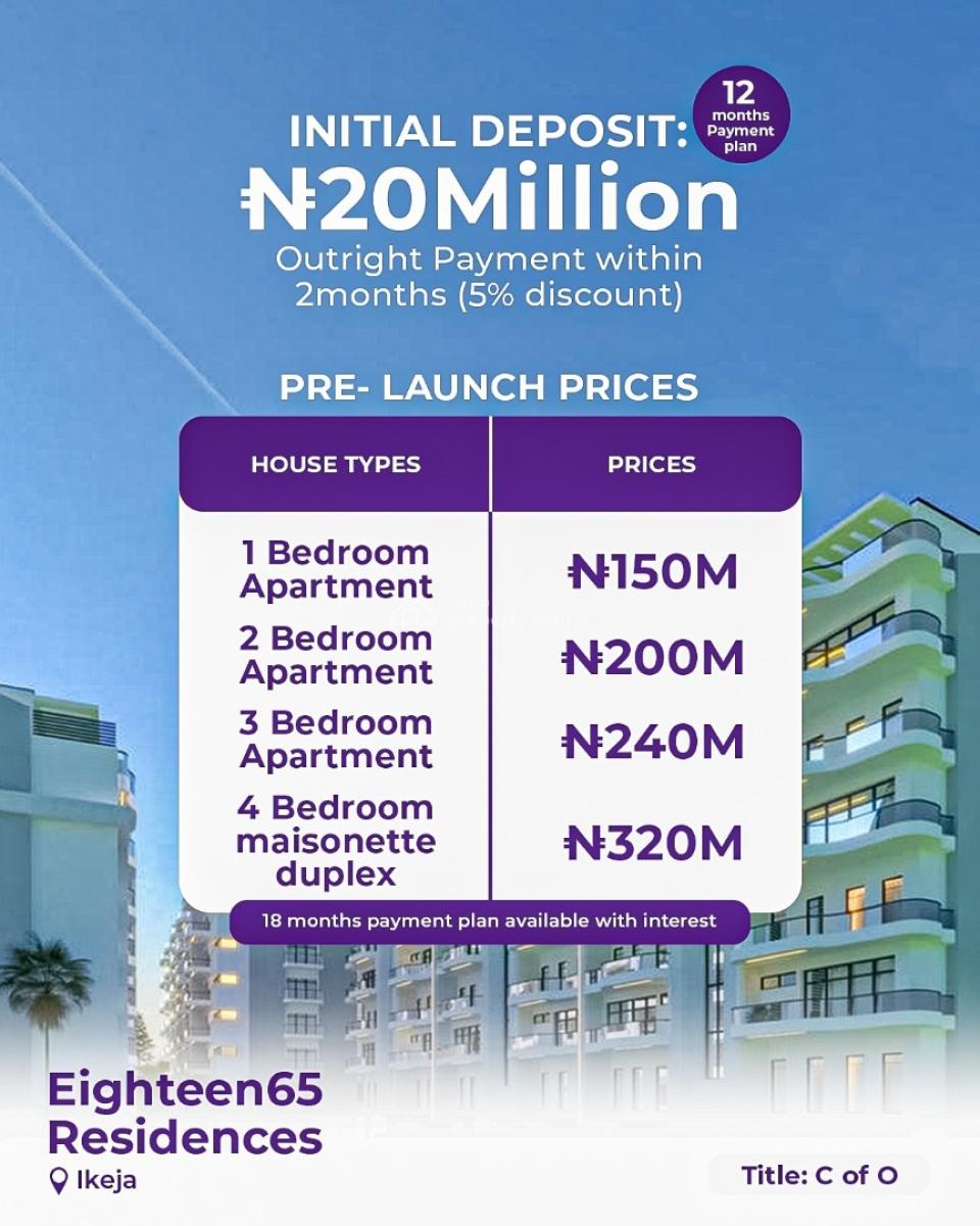 4 Bedroom Maisonette Duplex with Bq in a Developed Area, Eighteen65 Residences, Ikeja, Lagos, House for Sale
