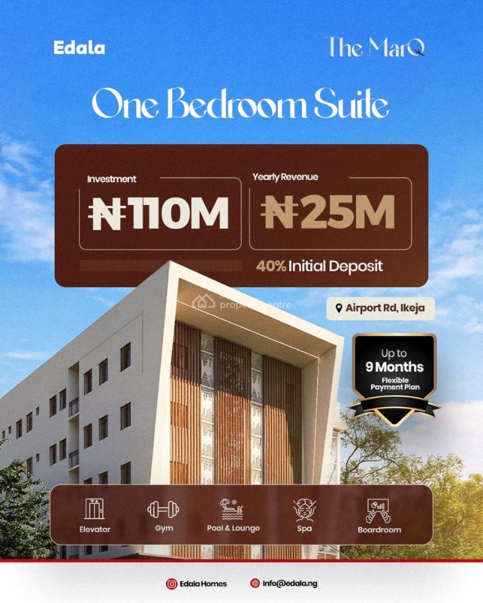 Most Affordable 1 Bedroom Apartment with Elevator, Rooftop Pool, Experience a Premium Shortlet Investment Built for Steady Income, Ikeja, Lagos, Block of Flats for Sale
