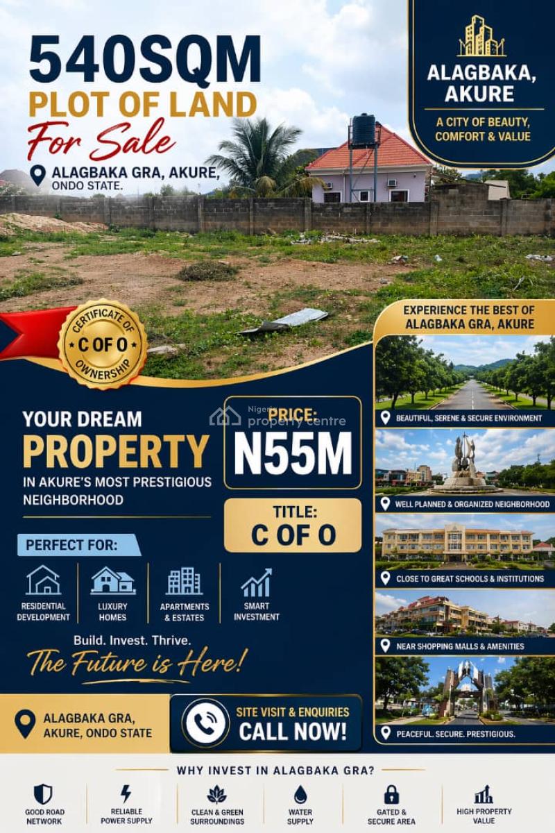 Buy and Build Land in a Prime Location with Excellent Title Documents, Alagbaka Gra, Akure, Ondo, Mixed-use Land for Sale