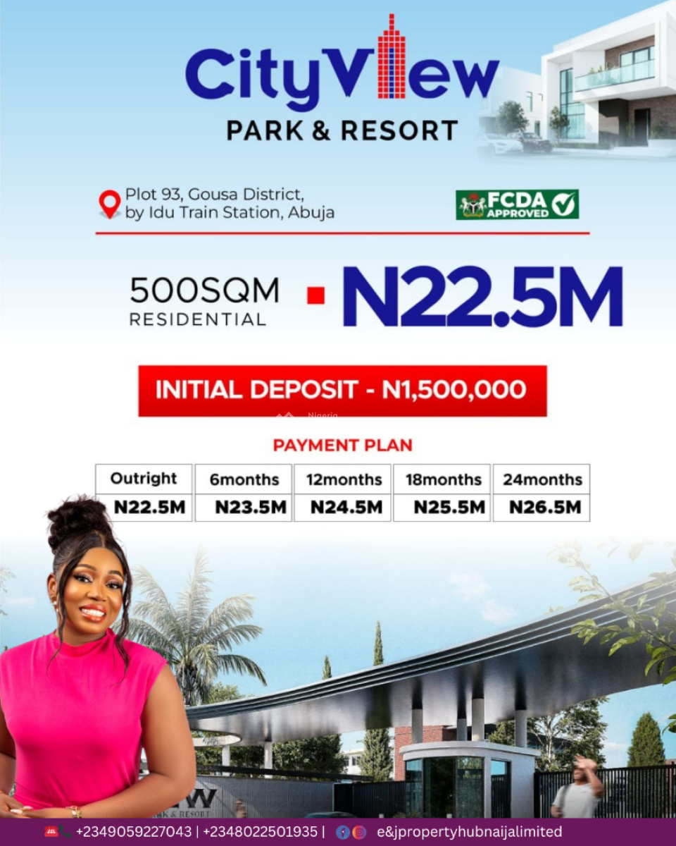 City View Park  and Resort Phase 2  Buy and Build Estate, Gousa District Abuja, By Idu Train Station and University of Abuja, Central Business District, Abuja, Residential Land for Sale