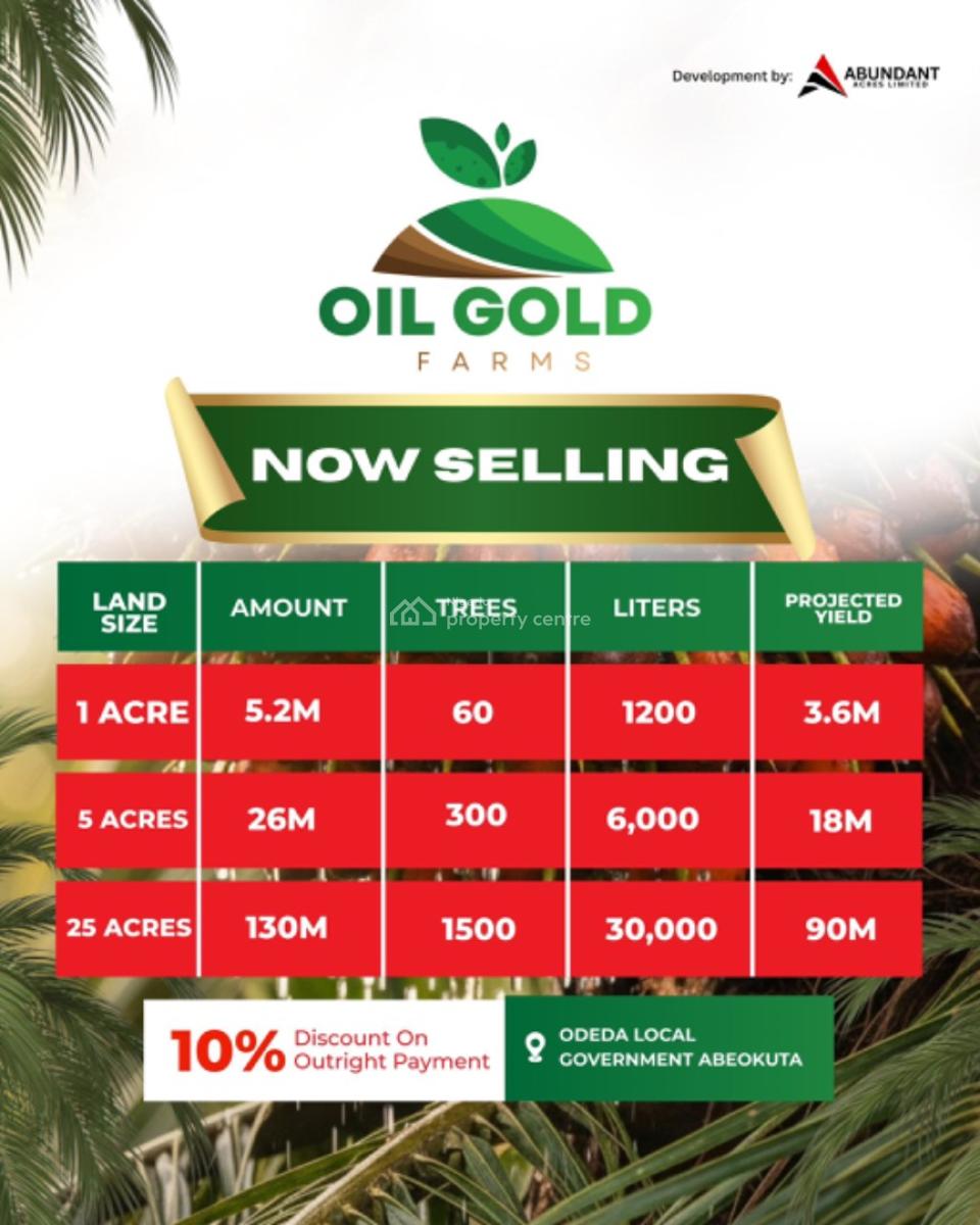 Farm Land for Palm Oil Investment, Odeda Local Government, Abeokuta, Ogun State, Odeda, Ogun, Industrial Land for Sale