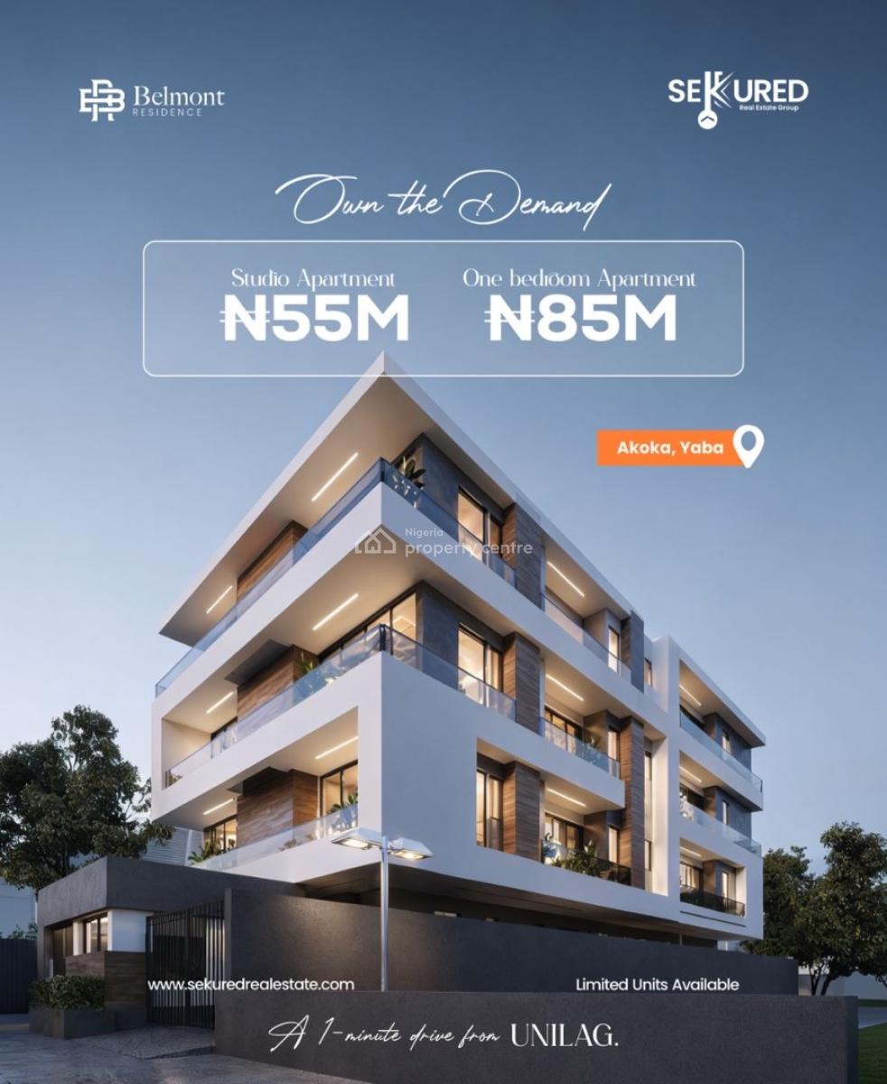 Luxurious 1 Bedroom Apartment with Swimming Pool, in a Serene and Gated Area, Akoka, Yaba, Lagos, Flat / Apartment for Sale
