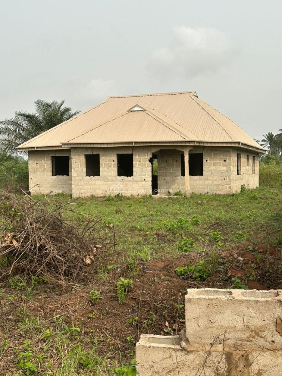 Roofed 3 Bedroom Bungalow with 4 Toilets on Full Plot, Short Drive From Lusada Agbara, Alapoti, Agbara, Ado-odo/ota, Ogun, Detached Bungalow for Sale