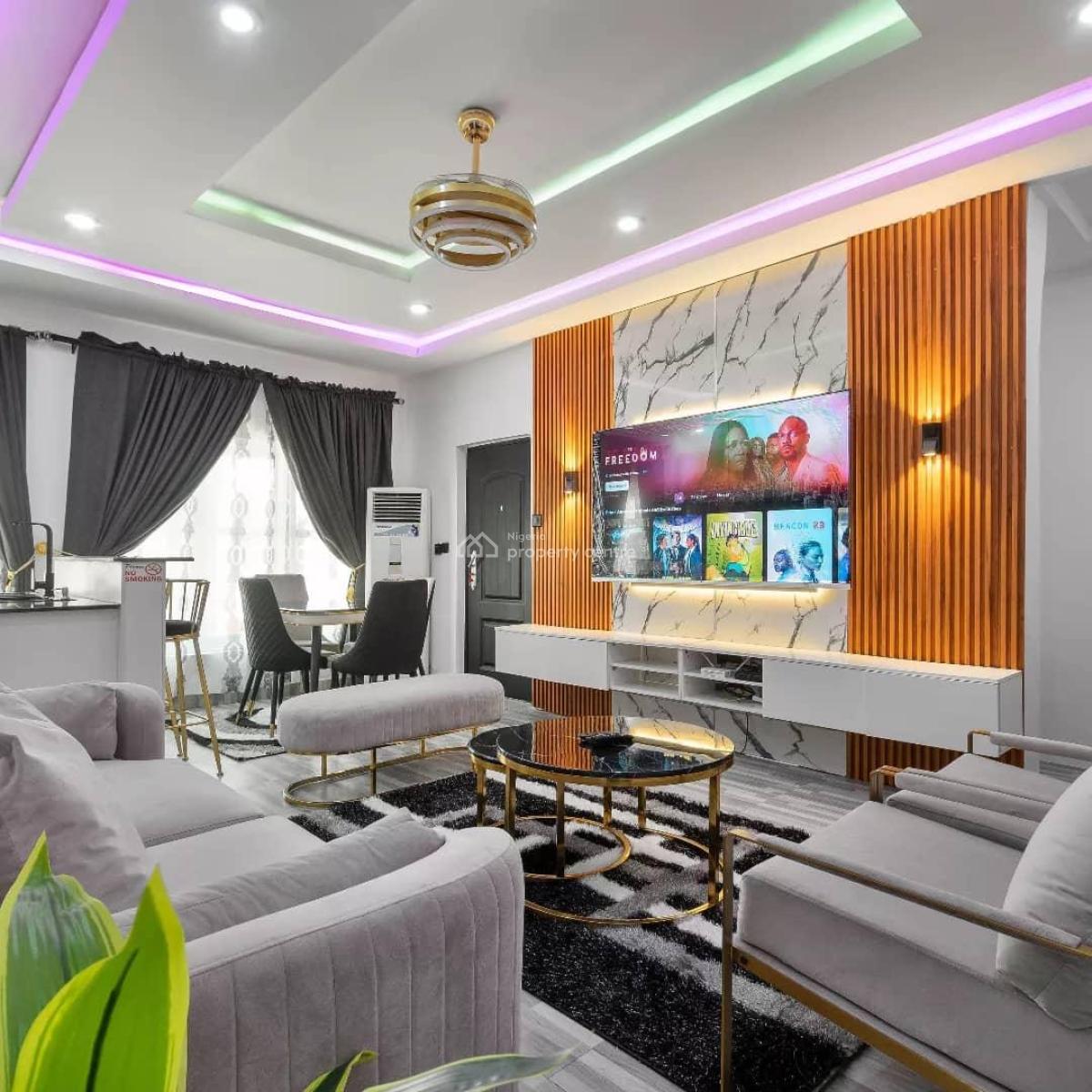 Exquisitly Furnished 2bedroom Secured Estate, Service Estate, Ikate Elegushi, Lekki, Lagos, Flat / Apartment for Rent