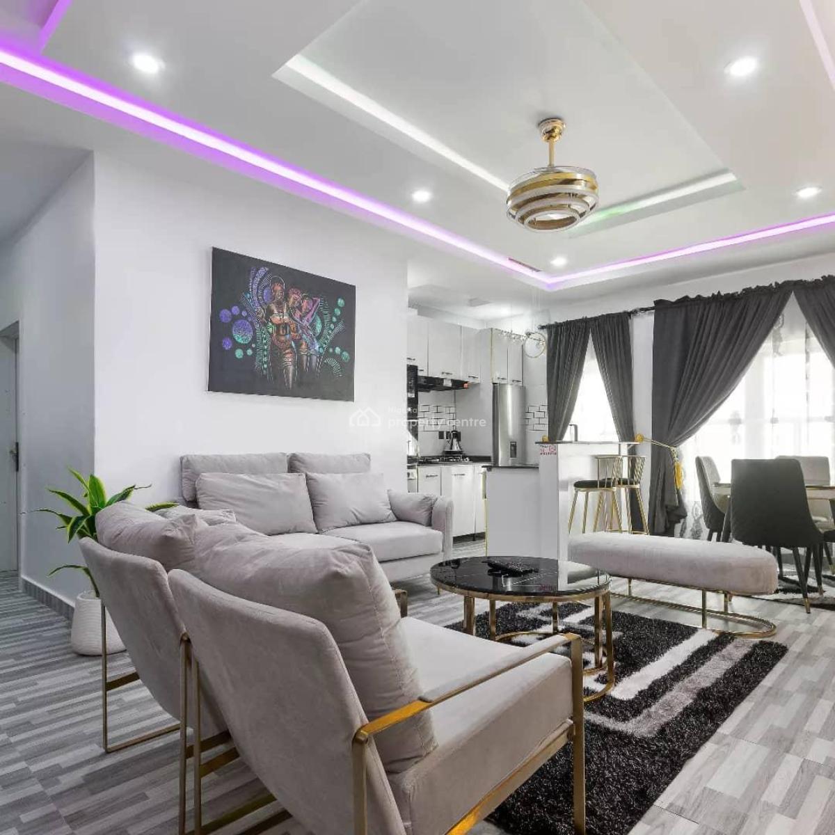 Exquisitly Furnished 2bedroom Secured Estate, Service Estate, Ikate Elegushi, Lekki, Lagos, Flat / Apartment for Rent