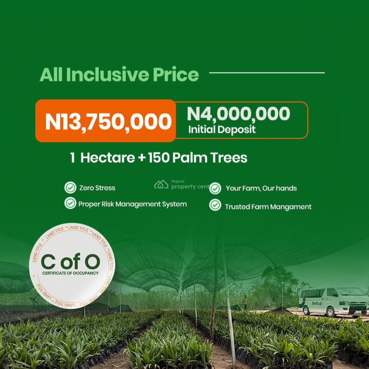 Acres of  Palm Farm Land with  C of O, Palm Crest Located Along Iseyin  Okeho Road, Iseyin, Oyo, Commercial Land for Sale