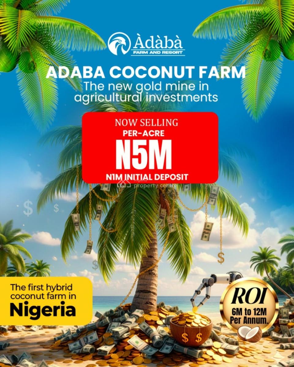Invest in Cocoa Nut Farm, Adaba Farms, Obafemi Owode, Ogun, Commercial Land for Sale