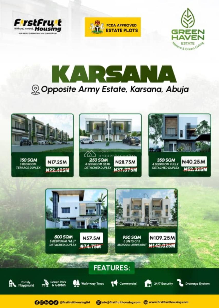 Luxury 3 Bedroom Estate Plots of Land, Plot 33,opposite Nig Army Estate, Cadastral Zone Do6, Karsana West Fct, Cultural Zones, Abuja, Land for Sale
