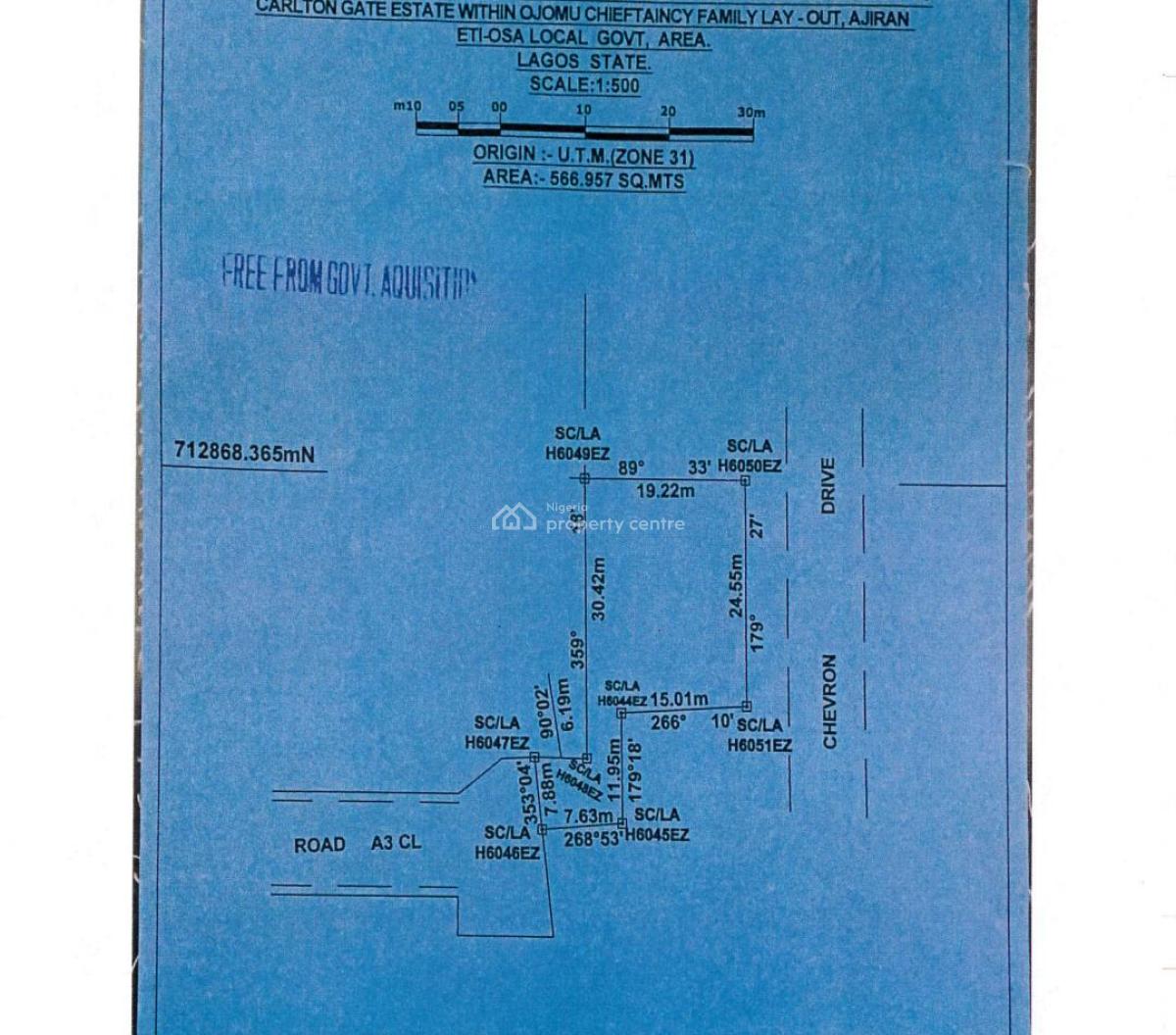 Ready to Build Rectangle Shape 567 Sqm Land in Carlton Gate, Carlton Gate Estate, Chevron Drive., Lekki, Lagos, Mixed-use Land for Sale