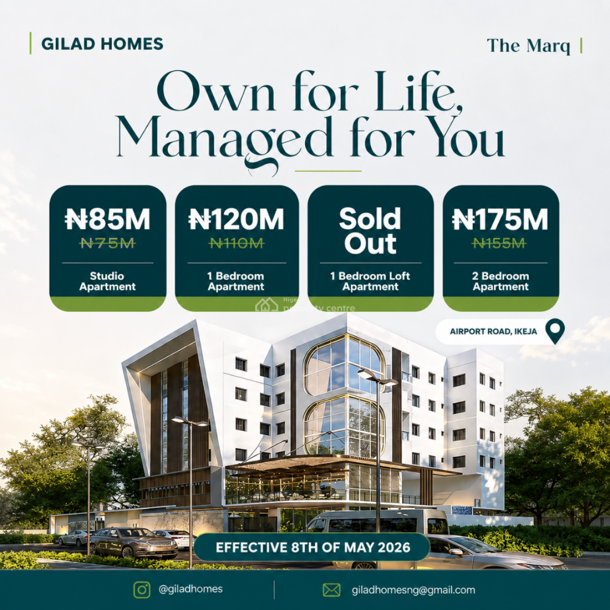 Luxury 2bedroom Apartment in Ikeja, Off The Airport Road, 3 Mins to The Airport, Ikeja, Lagos, Flat / Apartment for Sale