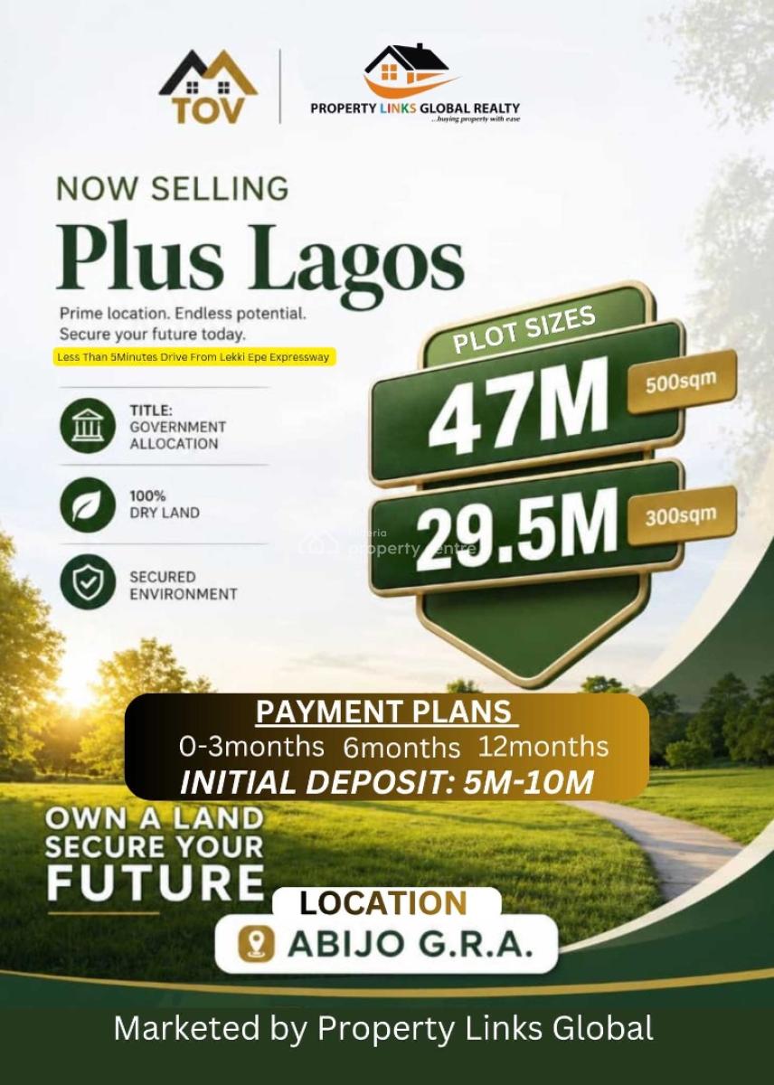 Verified with Accessible Road and Good Drainage System, Land with Government Allocation in Abijo Gra Close to The Coastal Road, Abijo, Lekki, Lagos, Mixed-use Land for Sale