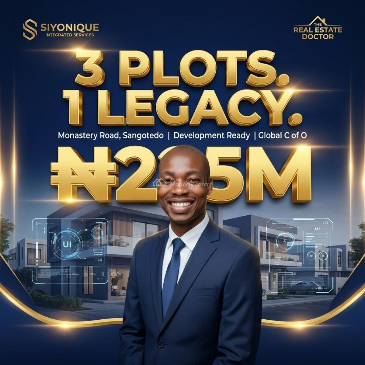 a Rare 1,565sqm Investment Opportunity with Global C of O Secure. Stra, Monastery Road, Sangotedo (behind Shoprite, Sangotedo, Ajah, Lagos, Residential Land for Sale