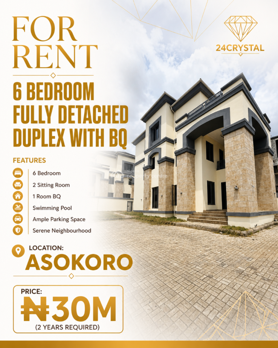 6 Bedroom Fully Detached Duplex, Asokoro District, Abuja, Detached Duplex for Rent