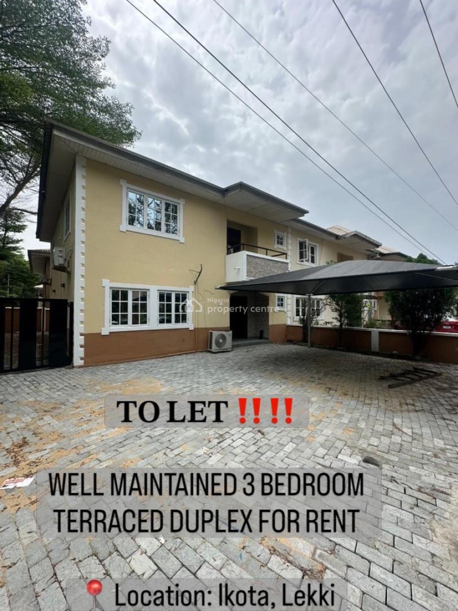 Well Maintained 3 Bedroom Terraced Duplex, Ikota, Ikota, Lekki, Lagos, Terraced Duplex for Rent