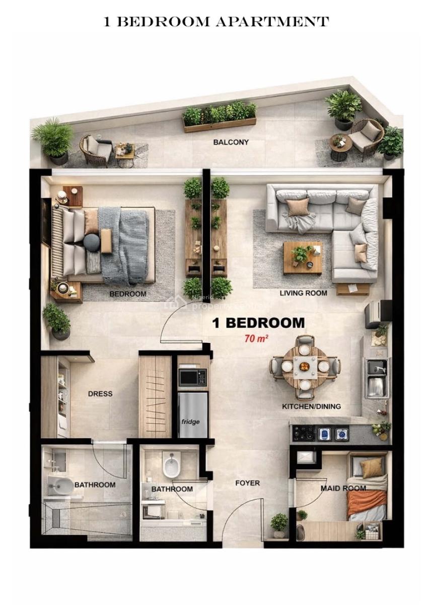 1 Bedroom Luxury Apartment, Sars Junction, Guzape District, Abuja, Mini Flat (room and Parlour) for Sale