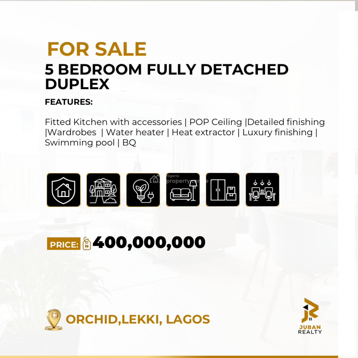Luxury 5 Bedroom Fully Detached Duplex, Orchid,lekki, Lagos, Lekki, Lagos, Detached Duplex for Sale