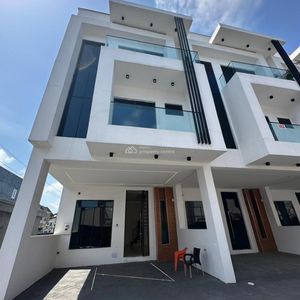 Luxurious 4 Bedroom Terrace Duplex with Bq and a Swimming Pool, Osapa, Lekki, Lagos, Terraced Duplex for Sale