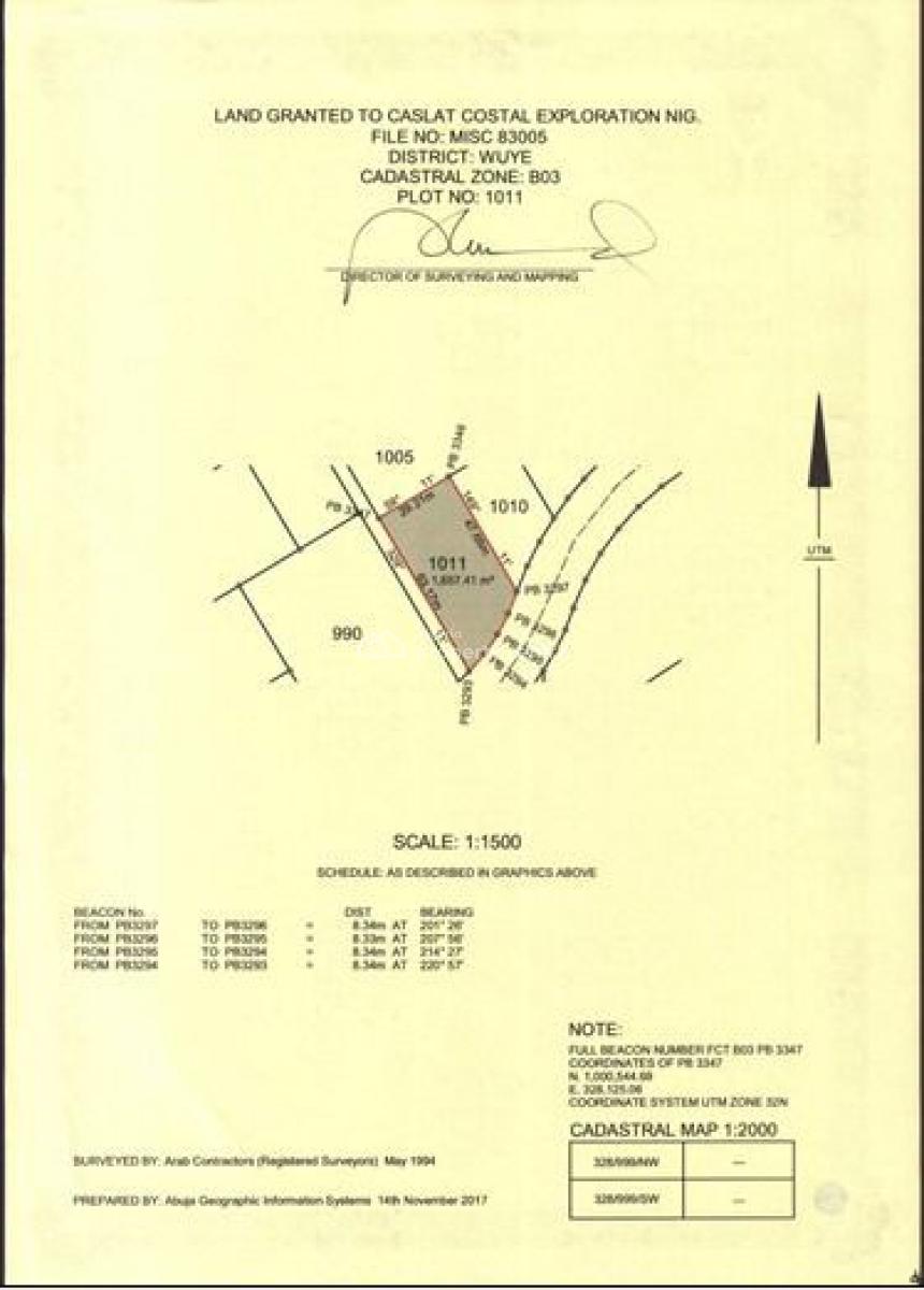 Wuye Commercial ( Not Specify) 1,873.42sqm   C of O, Wuye, Abuja, Commercial Land for Sale