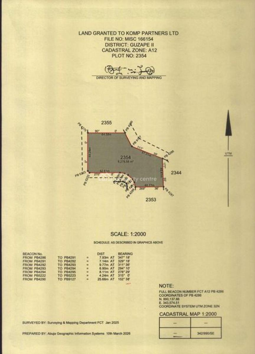 Fresh in The Market Guzape Ii 8276.58sqm, Guzape Ii, Guzape District, Abuja, Land for Sale