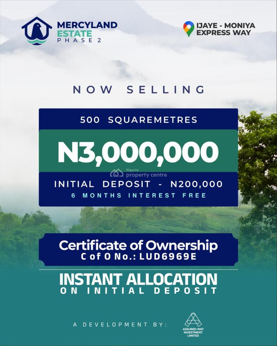 Land with Cofo and 12 Months Payment Plan, Ijaye - Monica, Ibadan, Moniya, Ibadan, Oyo, Land for Sale